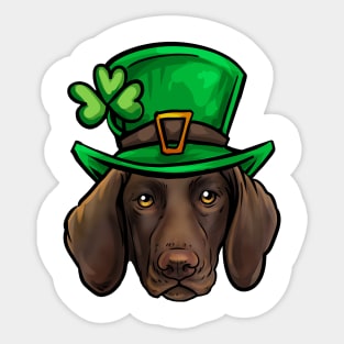 St Patricks Day German Shorthaired Pointer Sticker